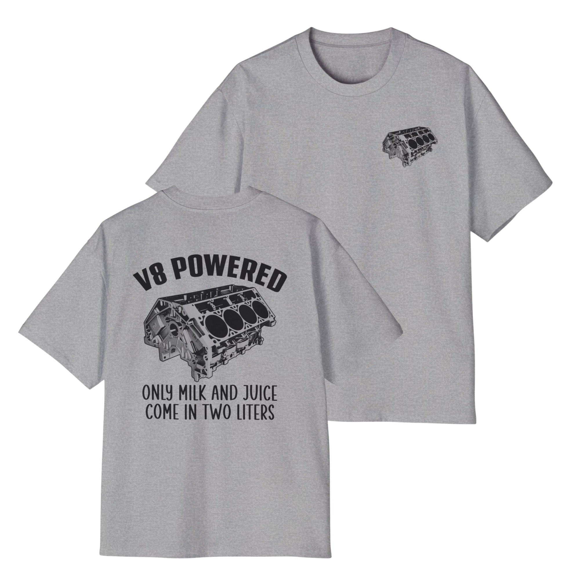 V8 Powered - Cozy 100% Carded Cotton Oversized Premium Heavyweight Men's T-shirt