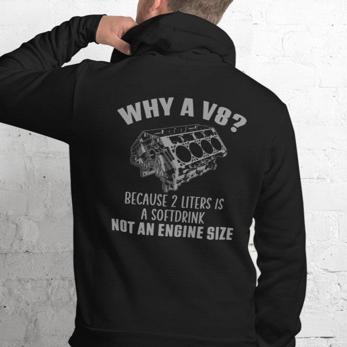 Why A V8 - Sponge Fleece Cozy Soft Premium Hoodie