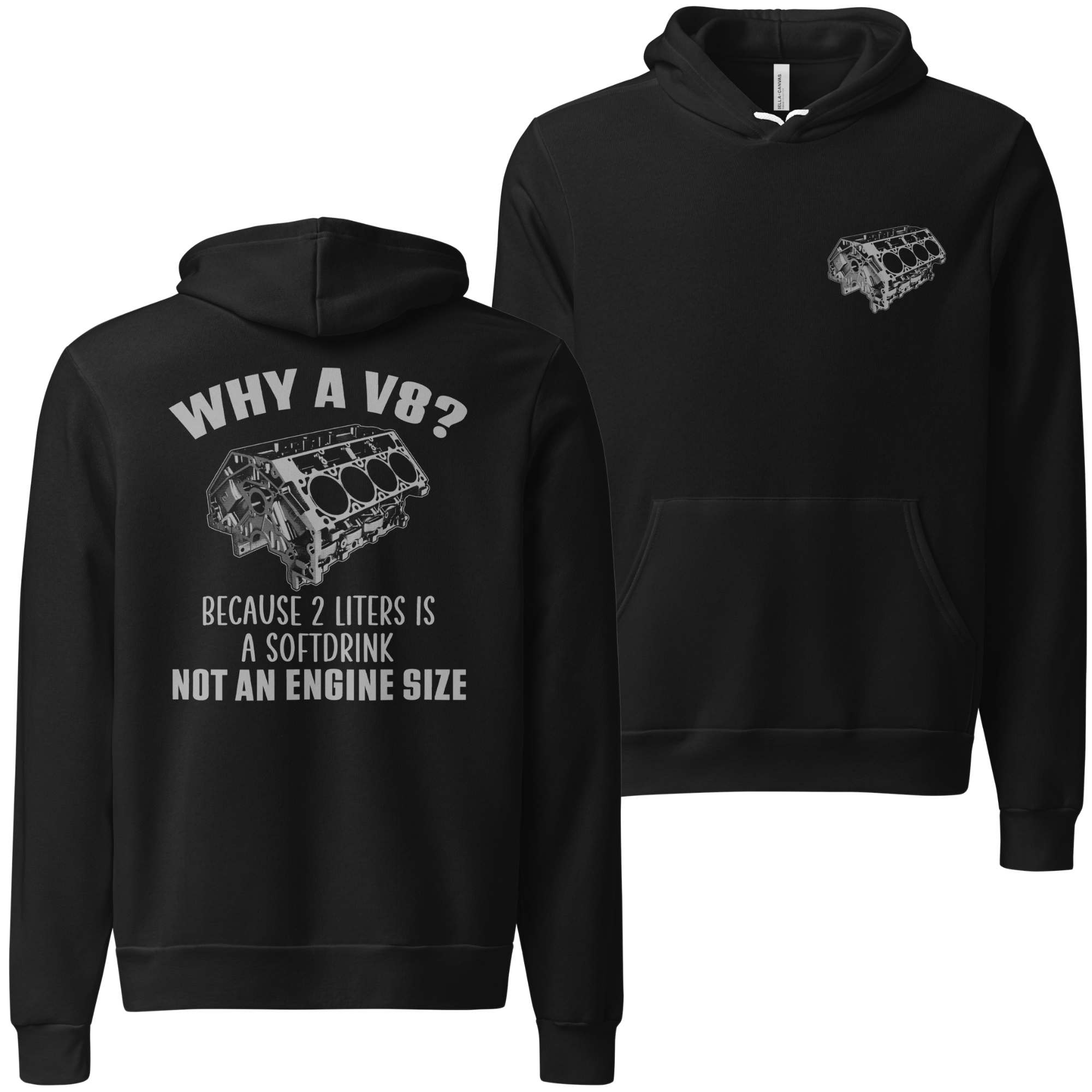 Why A V8 - Sponge Fleece Cozy Soft Premium Hoodie