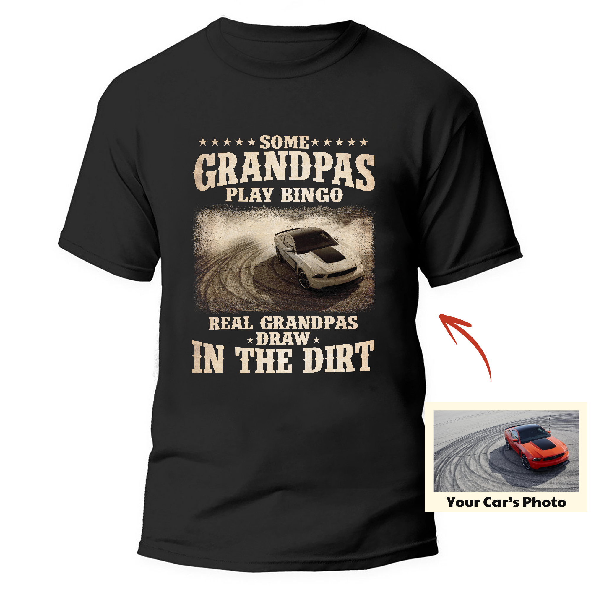 Real Grandpas Draw In The Dirt Customized Drag Racing T-shirt