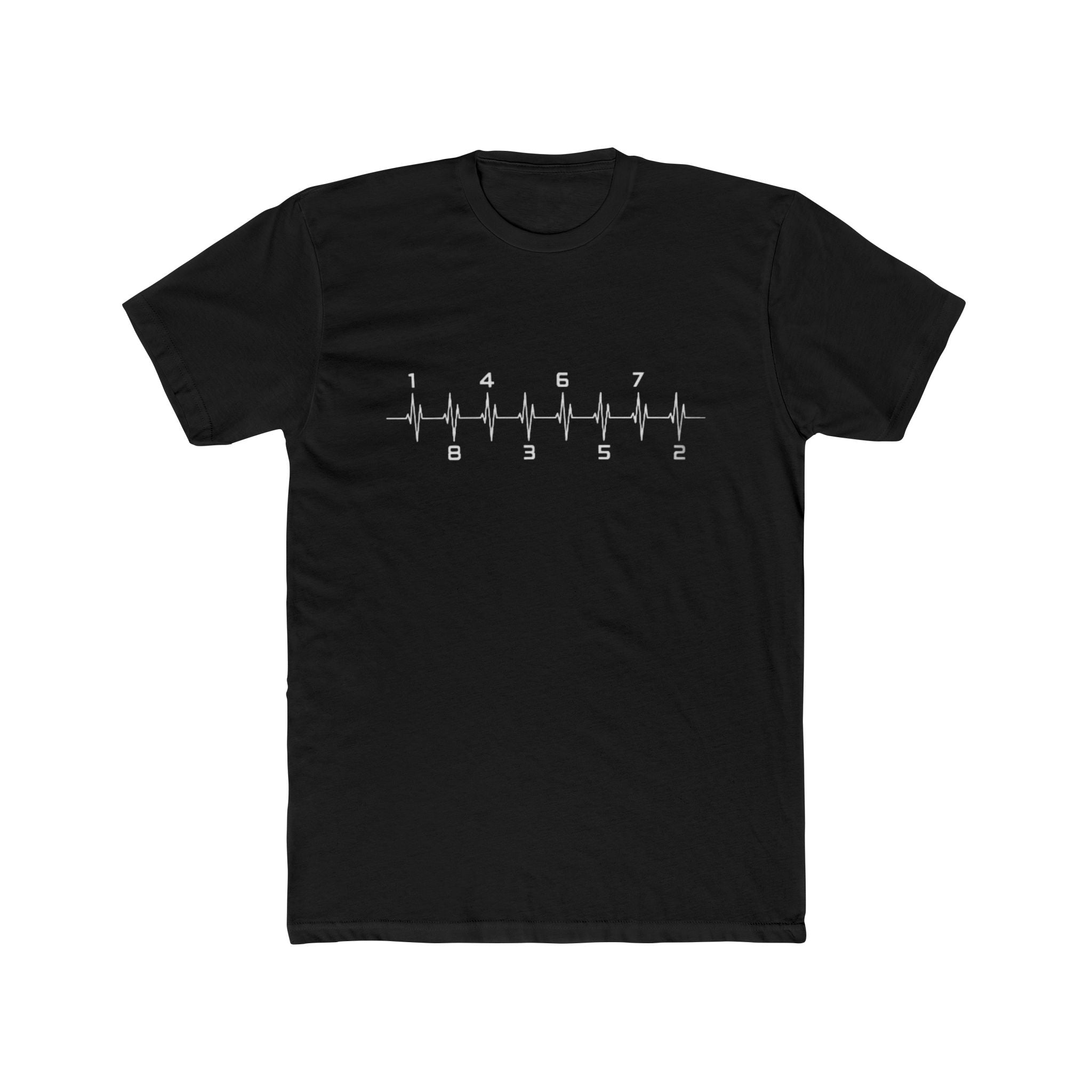 Guitar Fretboard Wave T-Shirt — Minimalist Electric Guitar String ECG Design