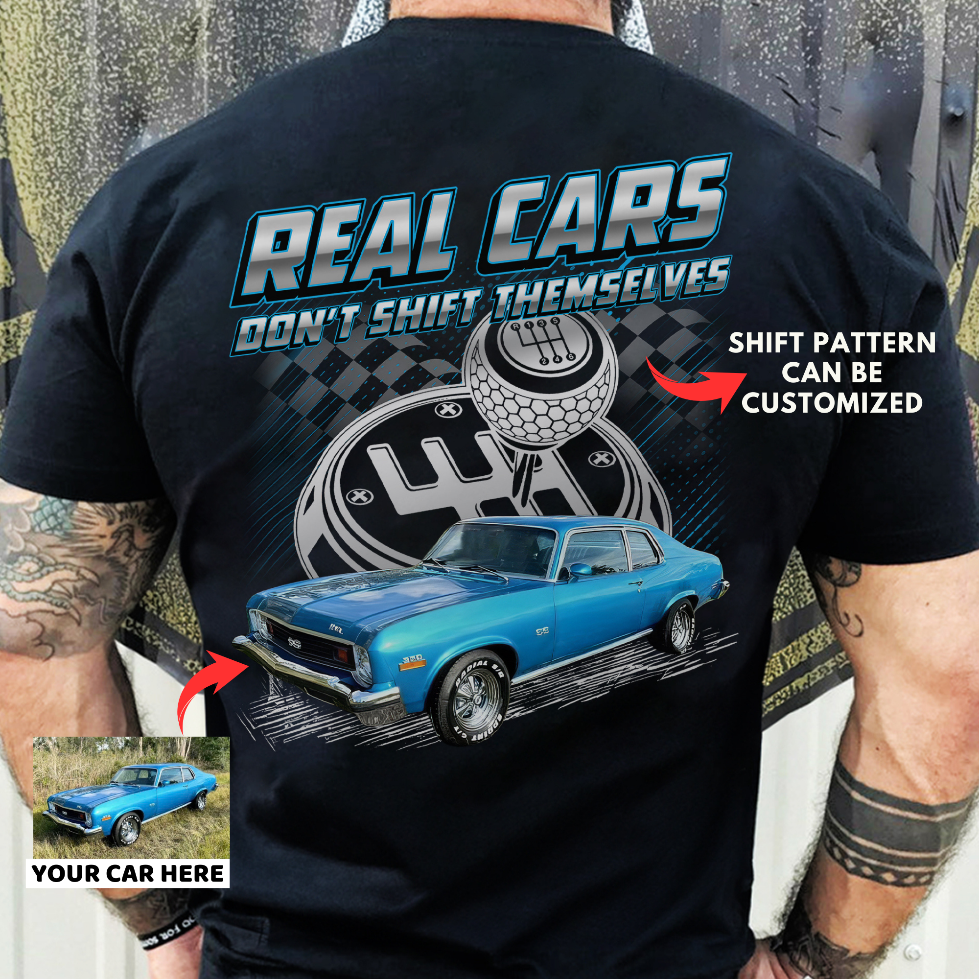 Real Cars Don't Shift Themselves - Standard Classic Fit 100% Cotton Customized T-shirt