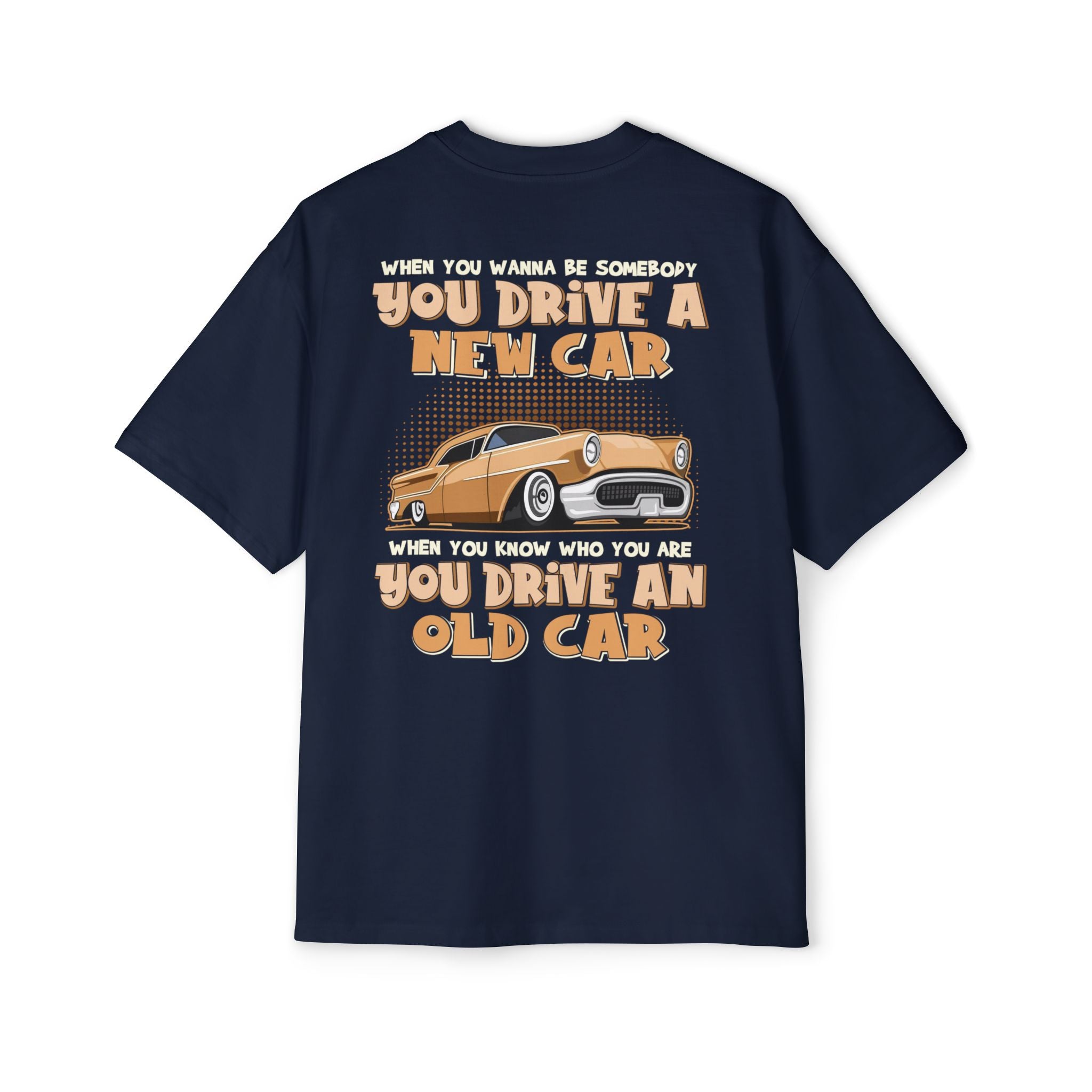 Drive An Old Car - Cozy 100% Carded Cotton Oversized Premium Heavyweight Men's T-shirt