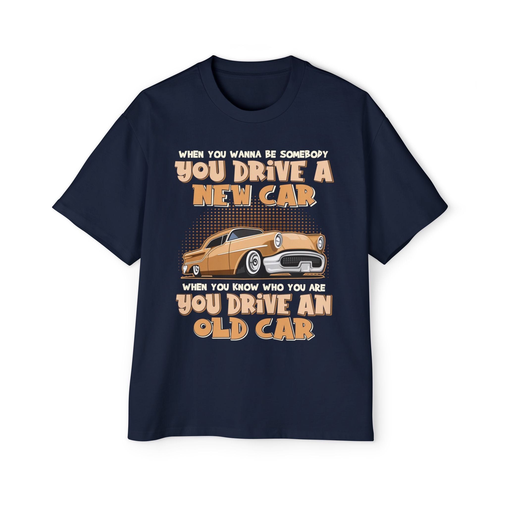 Drive An Old Car - Cozy 100% Carded Cotton Oversized Premium Heavyweight Men's T-shirt