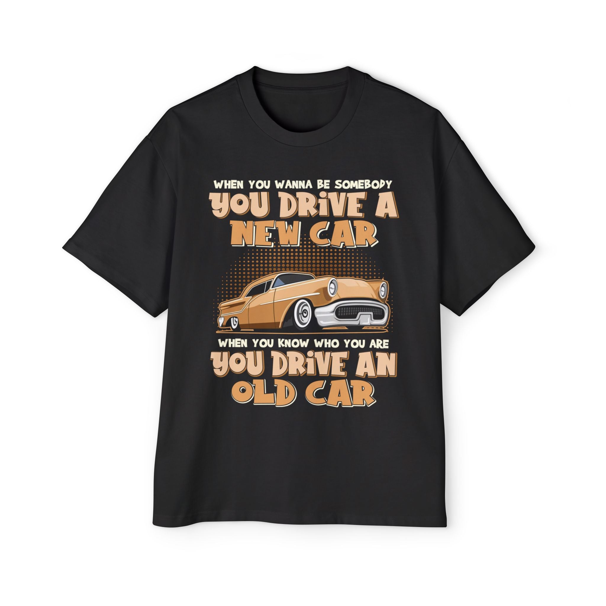 Drive An Old Car - Cozy 100% Carded Cotton Oversized Premium Heavyweight Men's T-shirt
