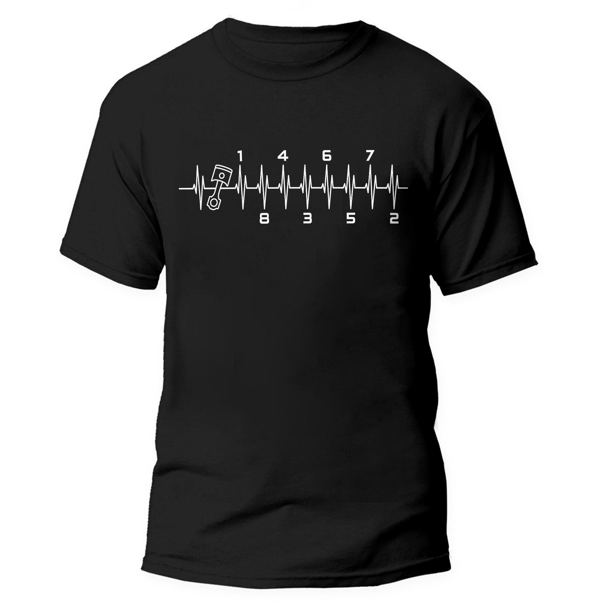 V8 Engine Firing Order Heartbeat T-shirt