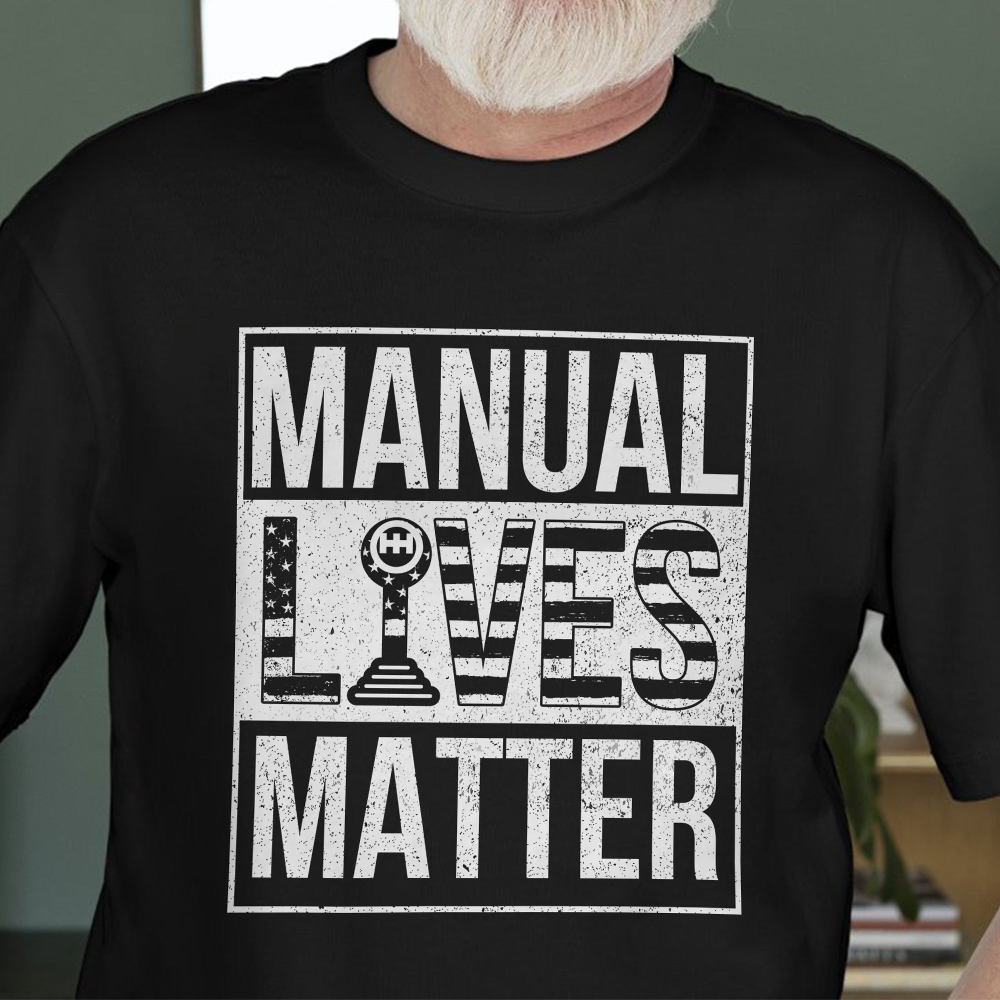 Manual Lives Matter - Manual Gear Shifting American Flag T-shirt