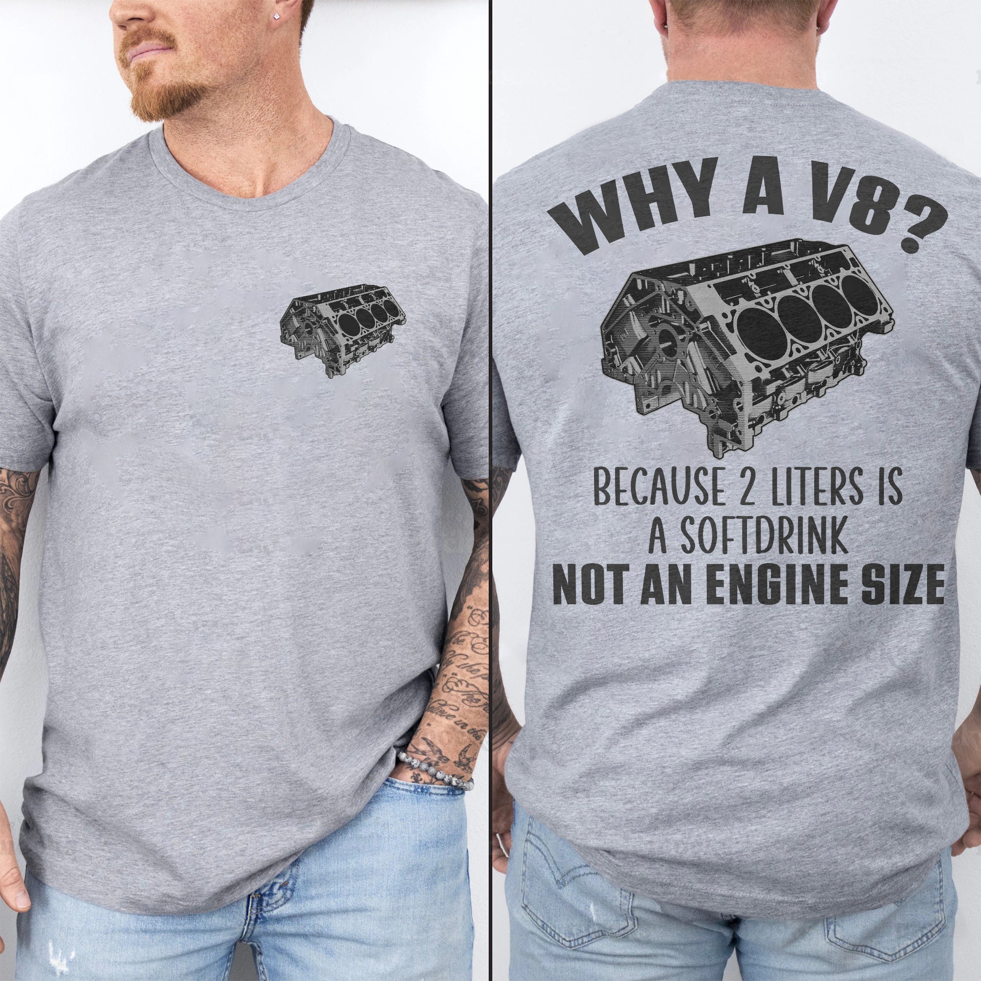 Why A V8 - Double Sided 100% Cotton T-shirt T-shirt
