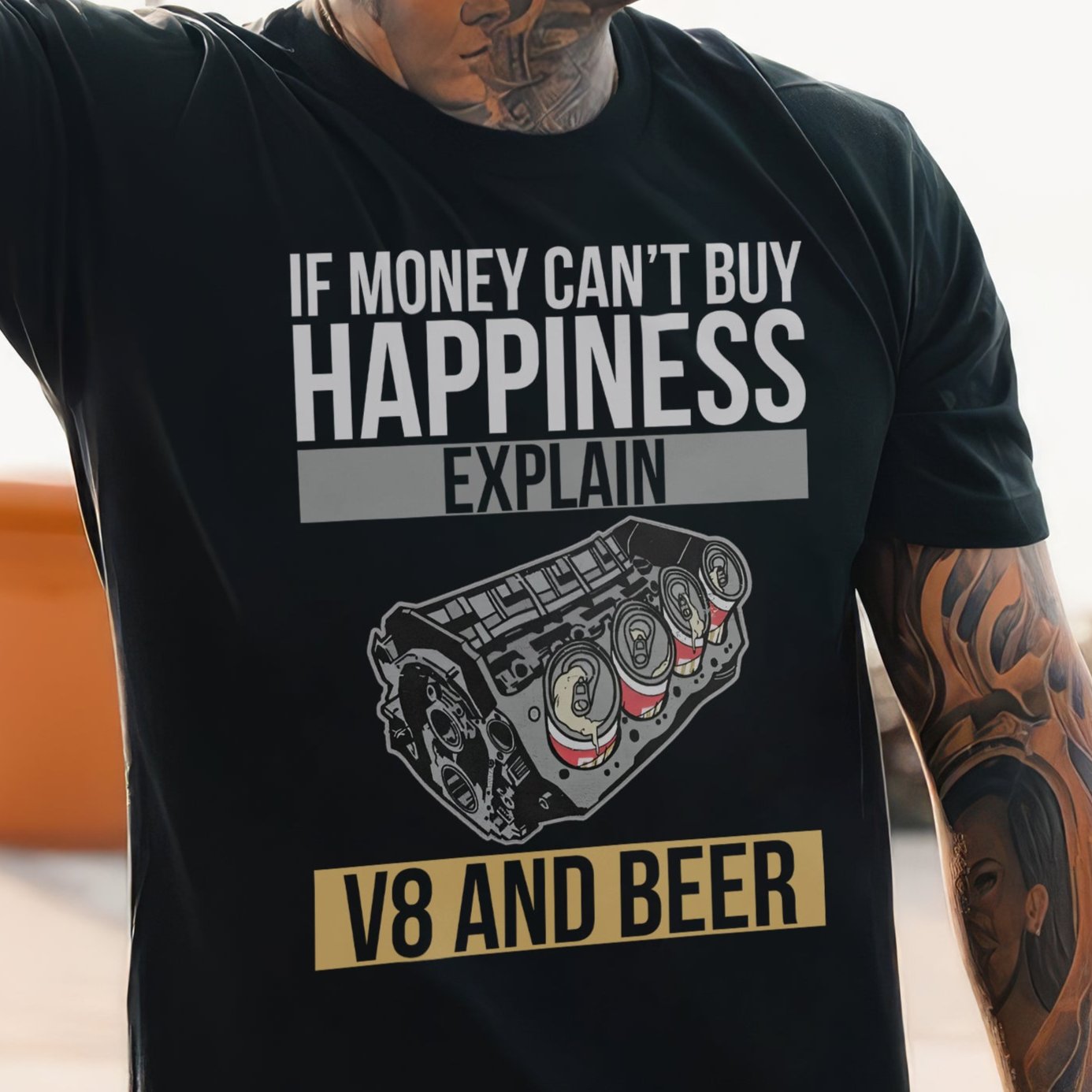 Explain V8 and Beer T-shirt