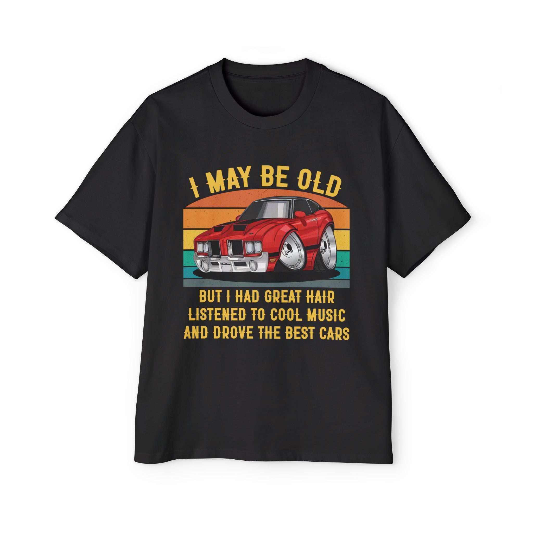 I May Be Old But - Cozy 100% Carded Cotton Oversized Premium Heavyweight Men's T-shirt