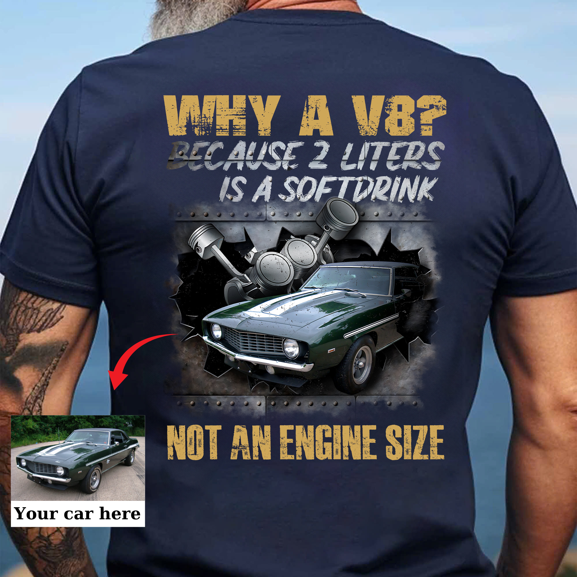 V8 - Liters Is A Softdrink T-shirt With Customized Car