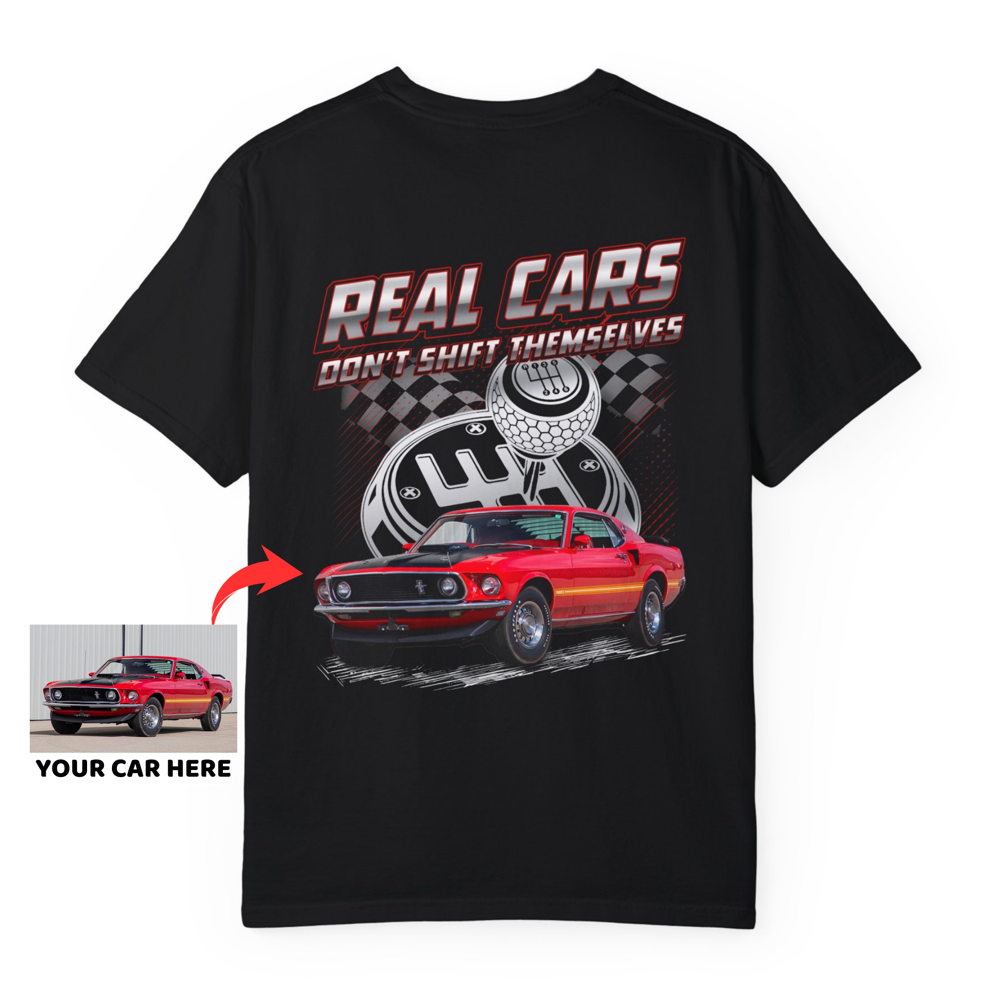 Real Cars Don't Shift Themselves - Premium Oversized Heavyweight Customized T-shirt