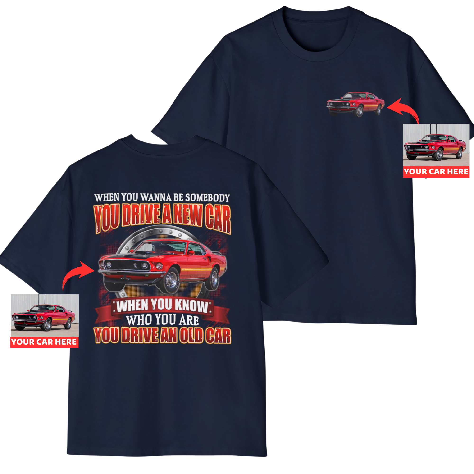 You Drive An Old Car - 100% Carded Cotton Premium Oversized Heavyweight Men's Custom T-shirt