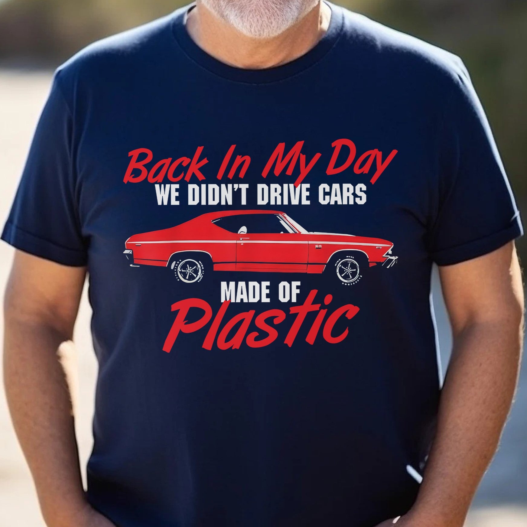 We Didn't Drive Car Made Of Plastic - Super Soft Comfy 100% Combed Ring-Spun Cotton Retail Fit Premium Lightweight Men's T-shirt