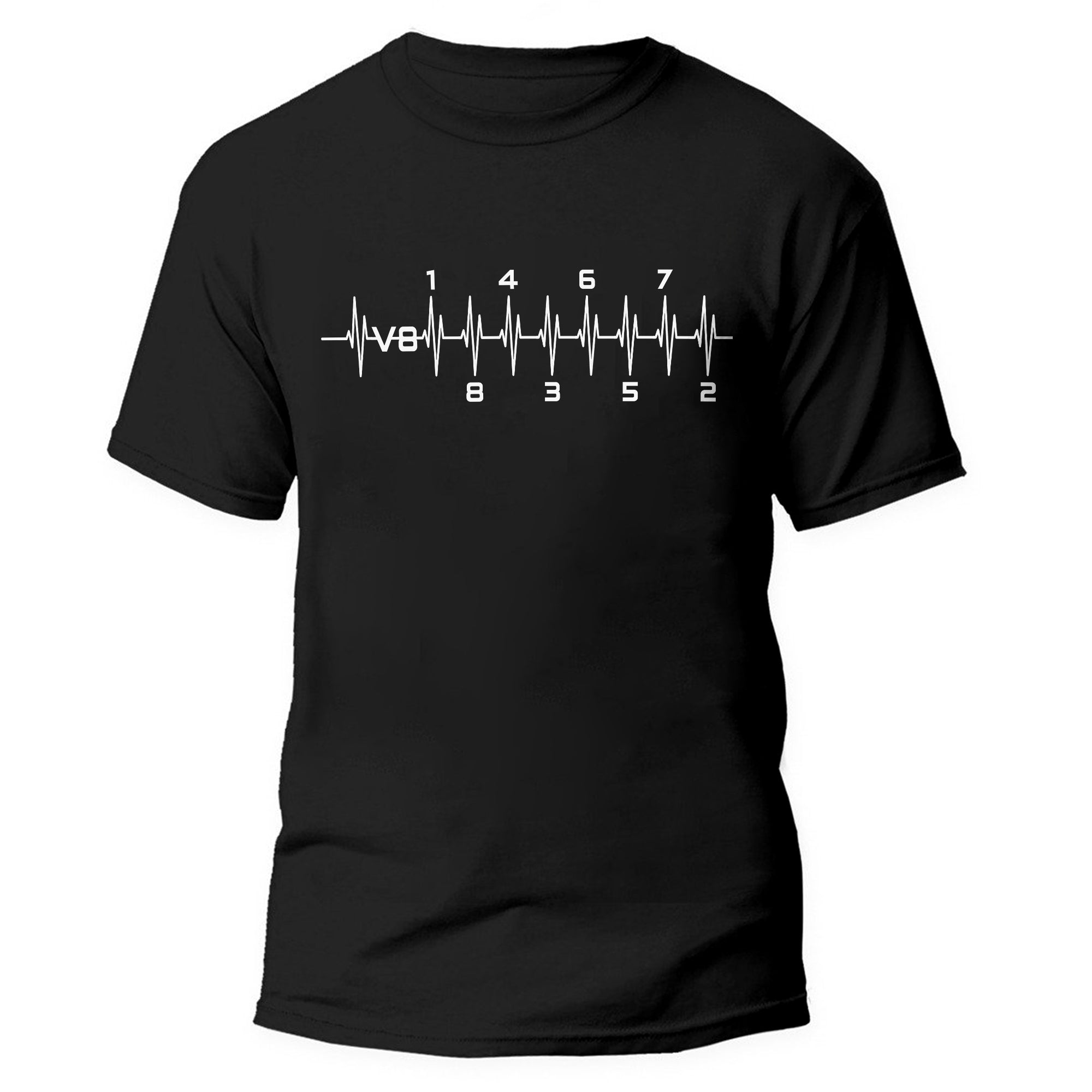 V8 Engine's Firing Order Heartbeat T-shirt