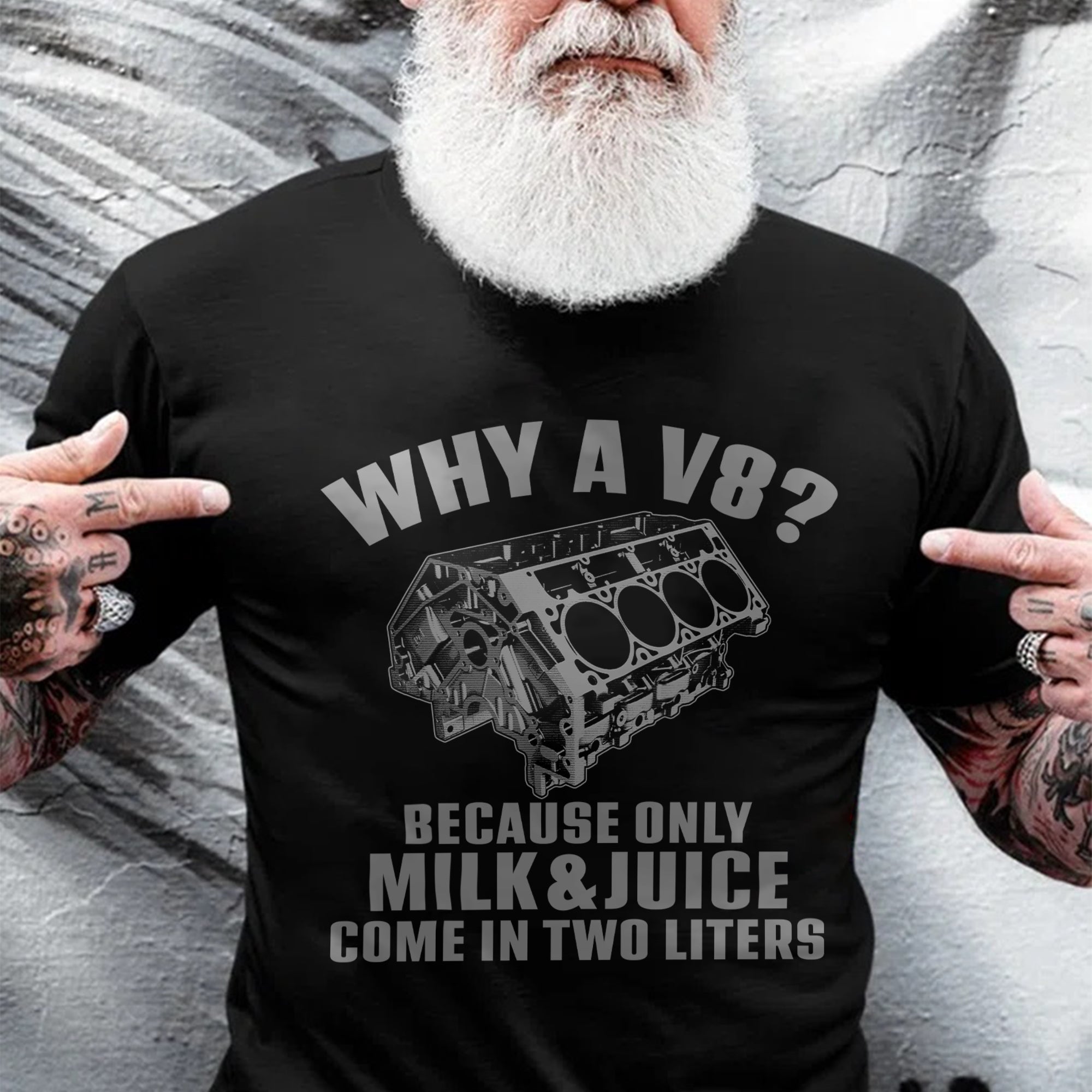 Because Only Milk & Juice Come In Two Liters V8 T-shirt