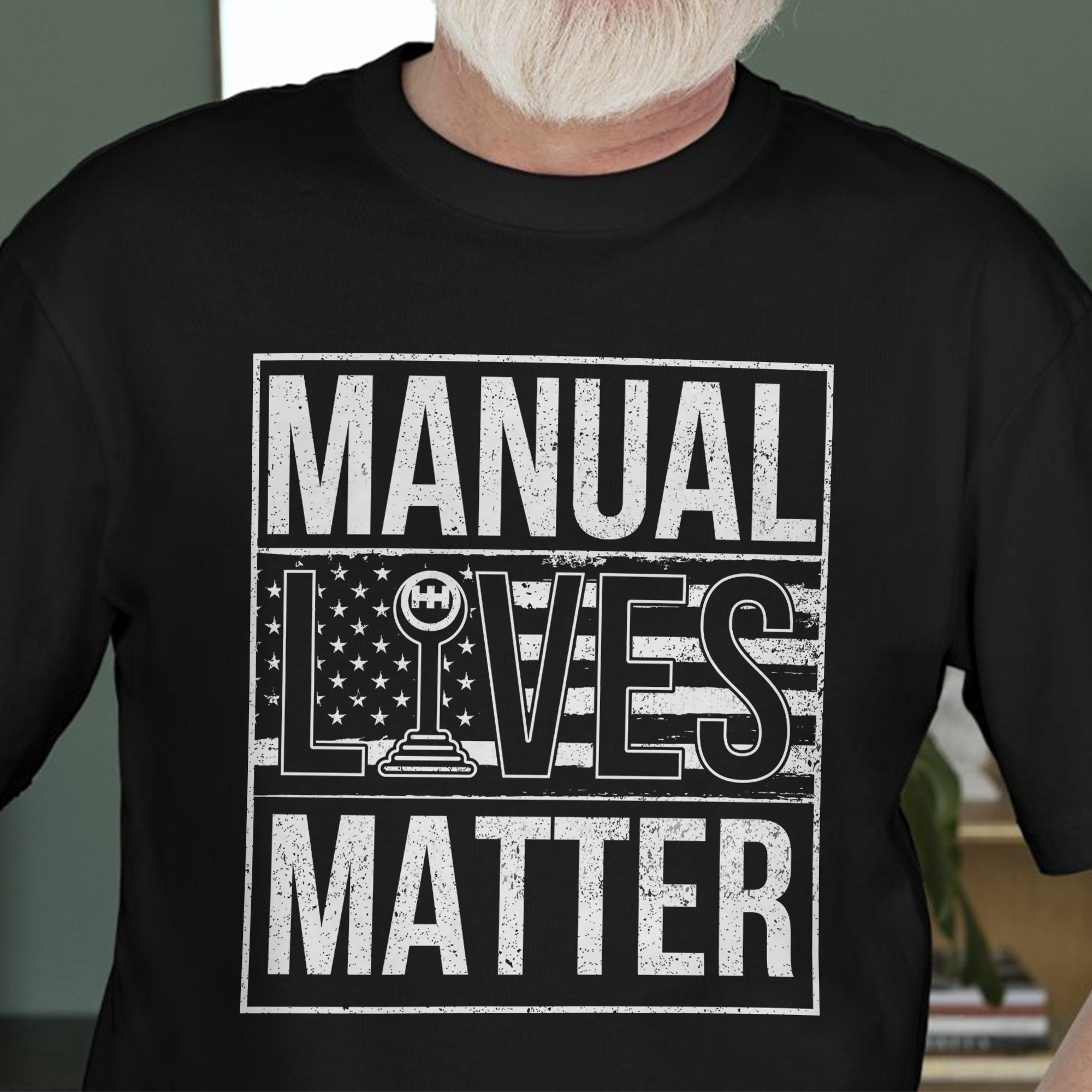 Manual Lives Matter - Gear Shifting American Flag T-shirt