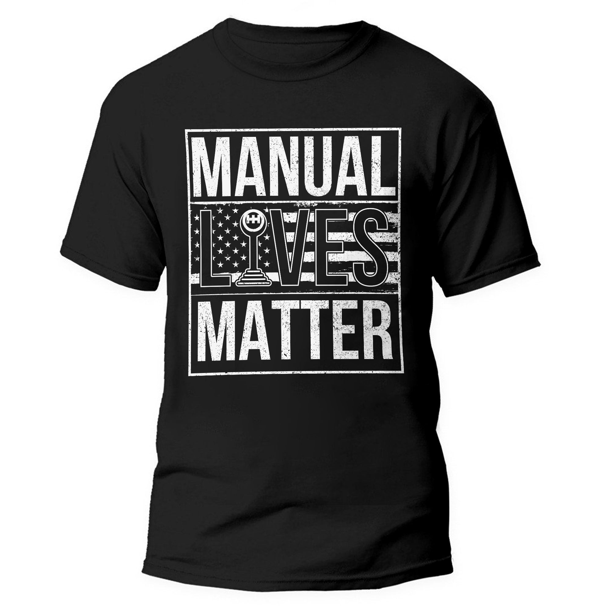 Manual Lives Matter - Gear Shifting American Flag T-shirt