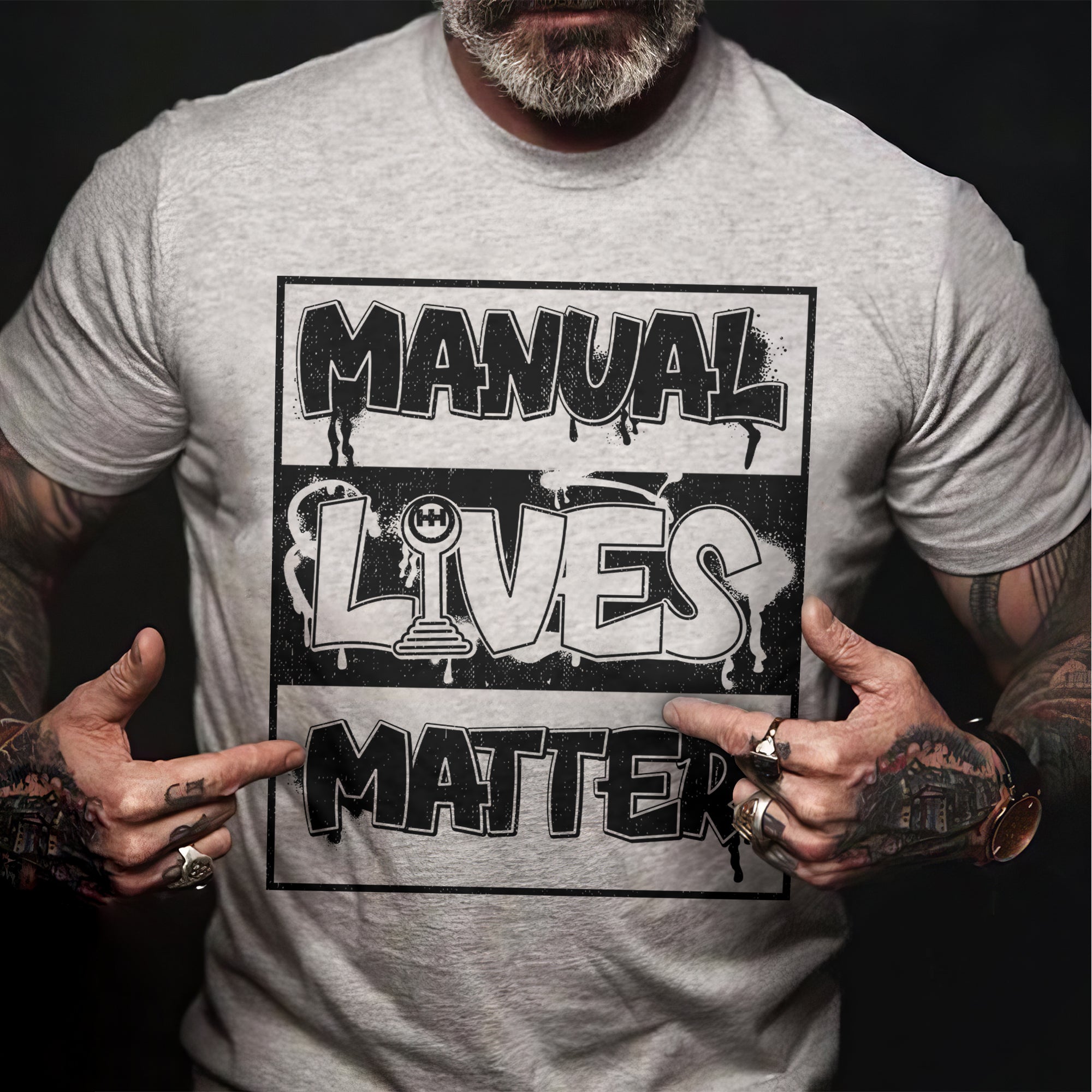 Manual Lives Matter - Manual Gear Shifting Graffiti T-shirt