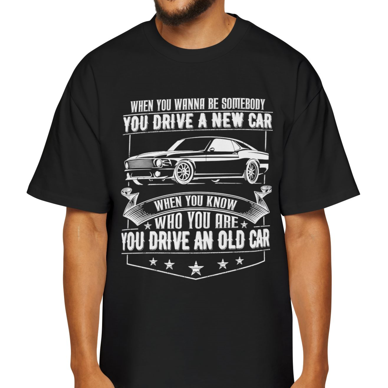 You Drive An Old Car - Cozy 100% Carded Cotton Oversized Premium Heavyweight Men's T-shirt