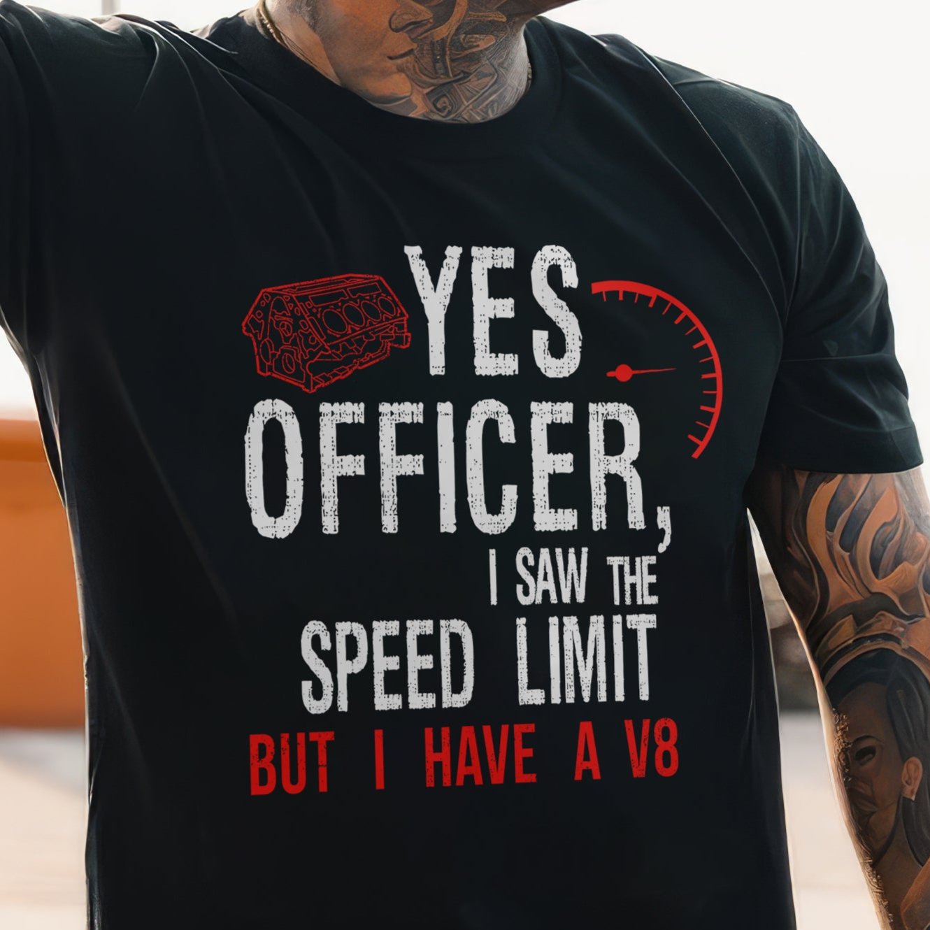 Yes Officer I Saw The Speed Limit But I Have A V8 T-shirt