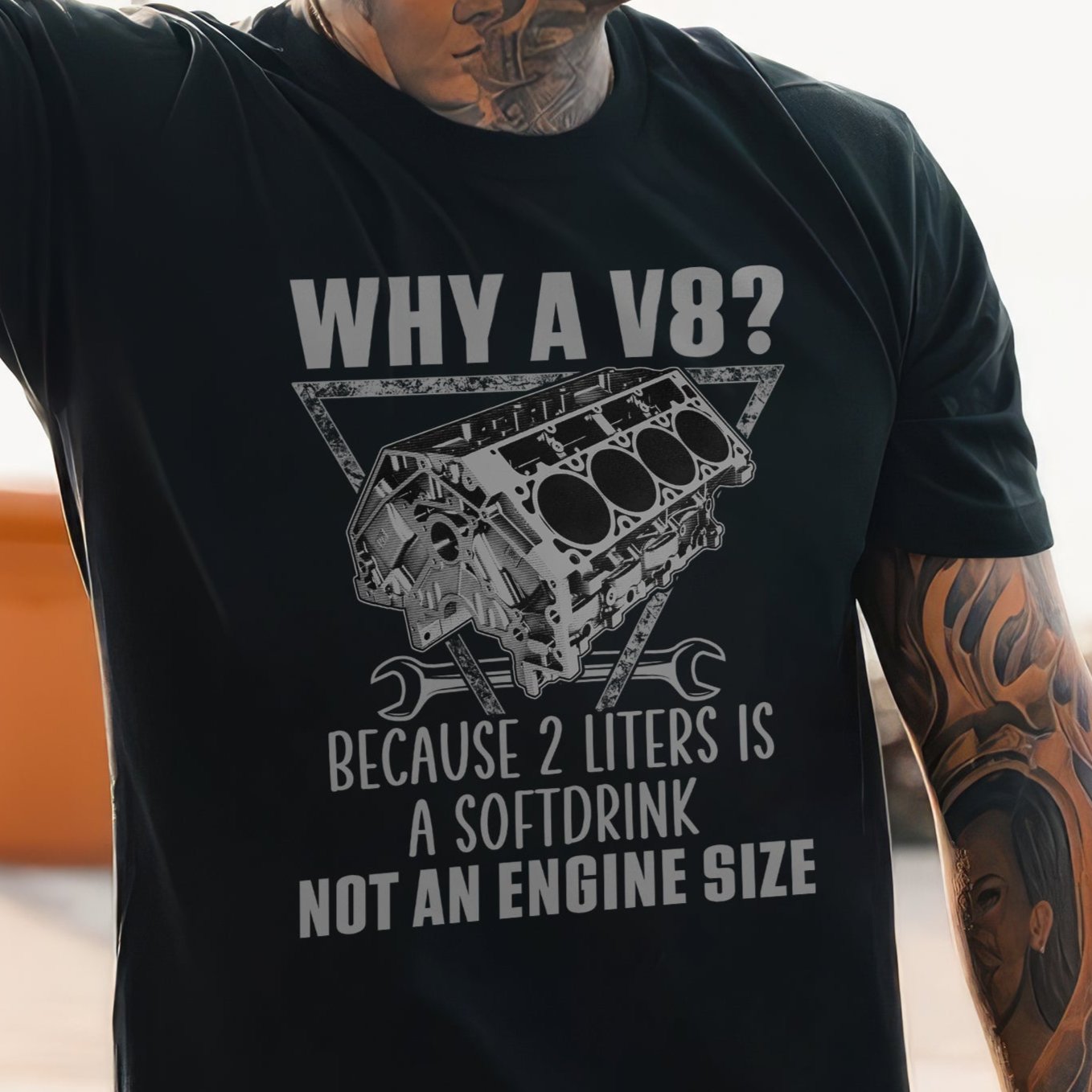 Why A V8 - Funny Engine T-shirt