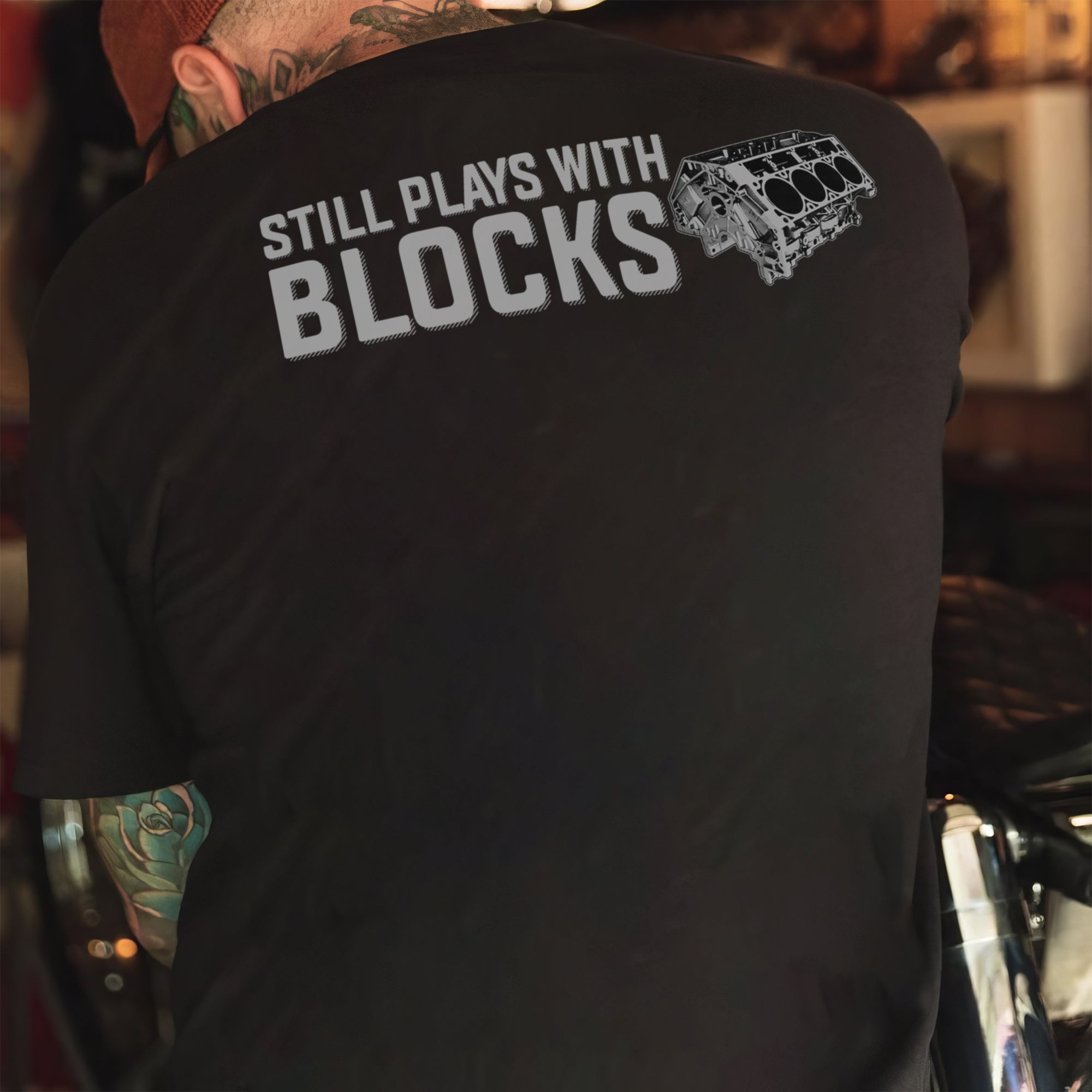 Still Play With Blocks V8 Engine T-shirt