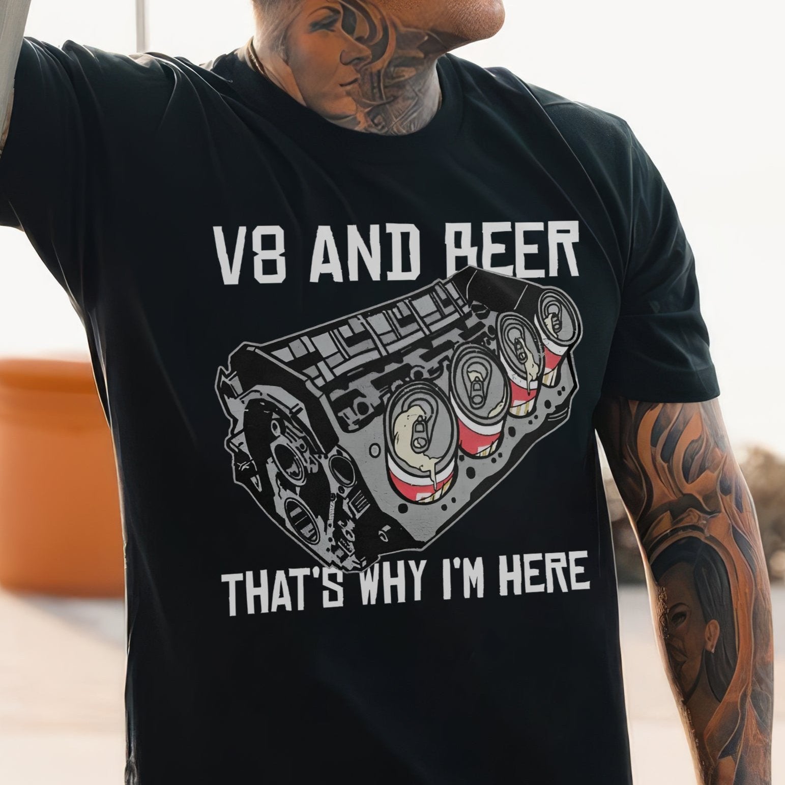 V8 and Beer That's Why I'm Here T-shirt